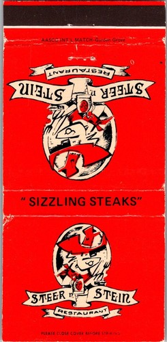 Vintage matchbook cover steer - matchbook,