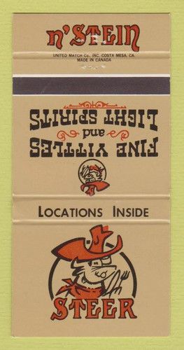 Matchbook cover steer - cover,