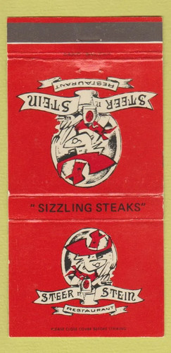 Matchbook cover steer n - matchbook,