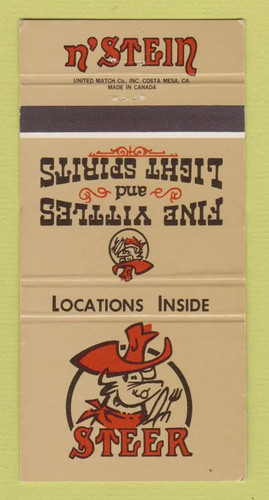 Matchbook cover steer n - cover,