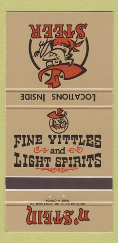 Matchbook cover steer n - matchbook,