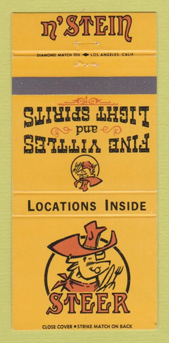 Matchbook cover steer - -, n